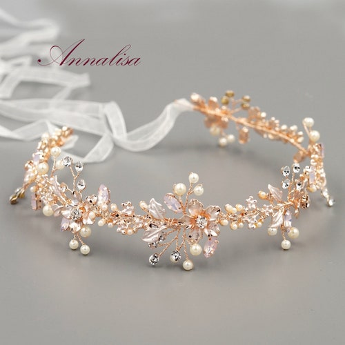 bridal headpieces rose gold