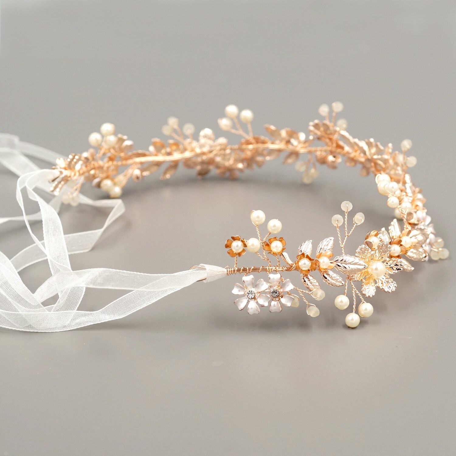 Rose Gold Bridal Hair Vine Wedding Hair Accessories Flower | Etsy