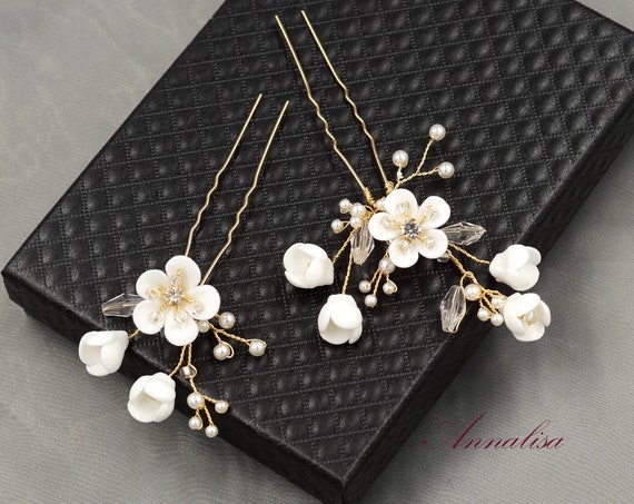 Heread Blumen-Haarspangen Set – Silberner Blattschmuck Für Hochzeit & Party