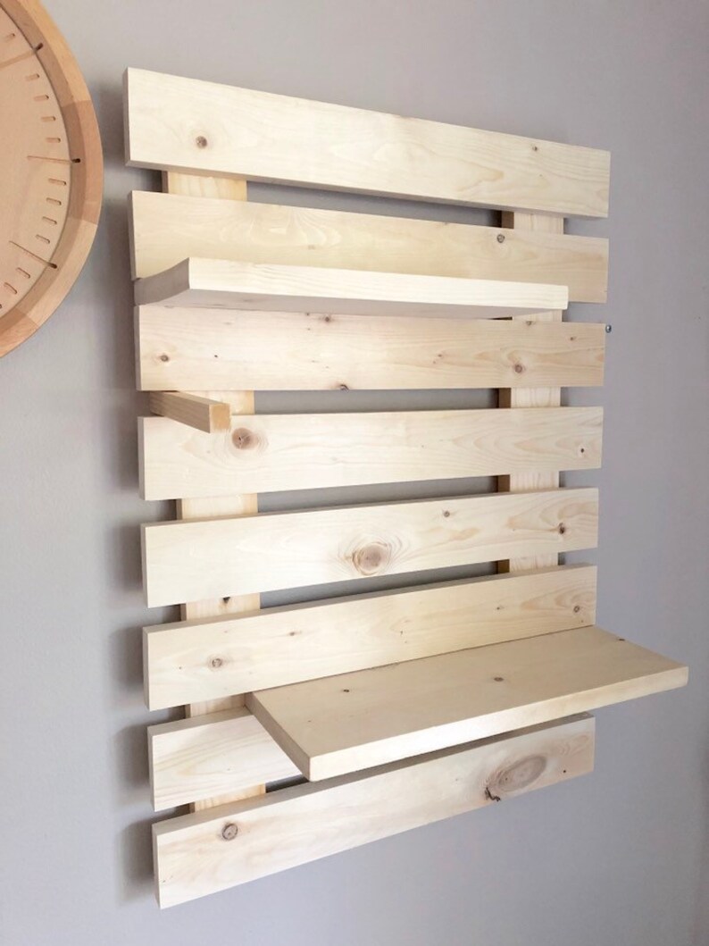 Natural Wood Modular Shelving Display adjustable shelves Etsy