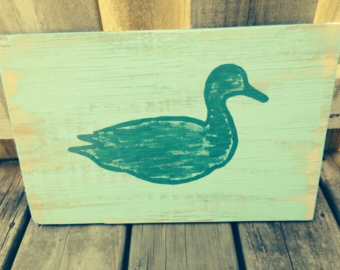 Rustic Modern Wooden Duck Painting Nursery Art Etsy