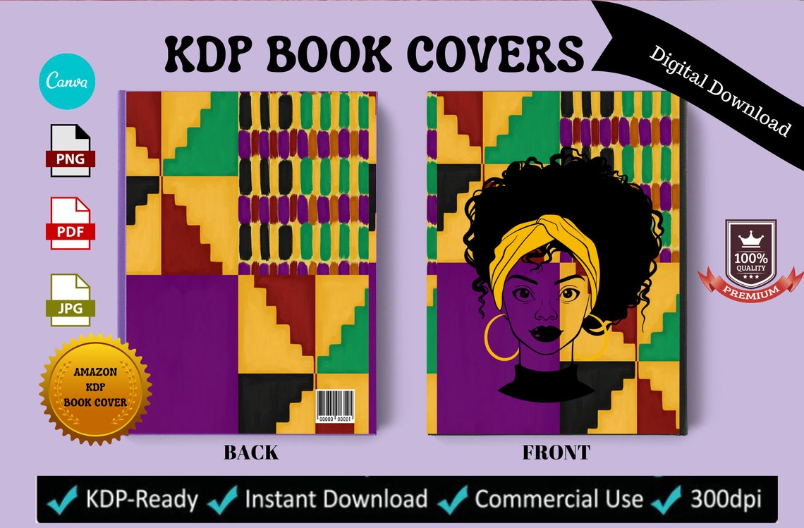 KDP Book Cover Template Amazon Book Cover Design 6 X9 Album Etsy