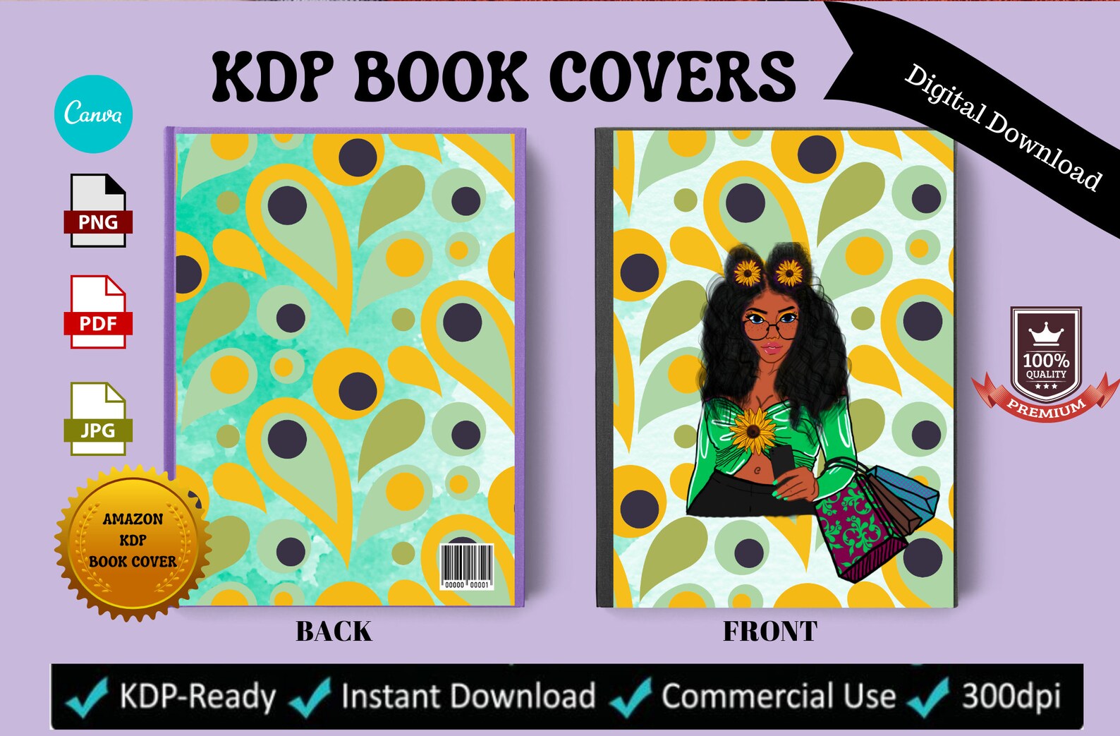 KDP Book Cover Template 6 X 9 Book Cover Amazon Book Cover Etsy
