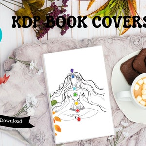 KDP Book Cover Template -Meditation Design, low content, 8.5 &quot;x11&quot;, for notebook, diary, journals, ready to use, Printable Download