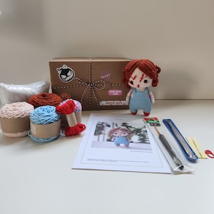 Crochet Kit, Amigurumi Kit, Halloween with Printed Pattern, DIY Kit Craft Eco-friendly Gift for Crocheter