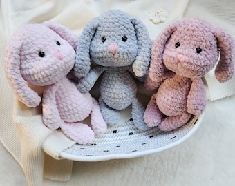 Crochet PATTERN BUNNY Rabbit, No sew, Stuffed toy Bunny Pattern, Easter gift, Amigurumi tutorial PDF in English