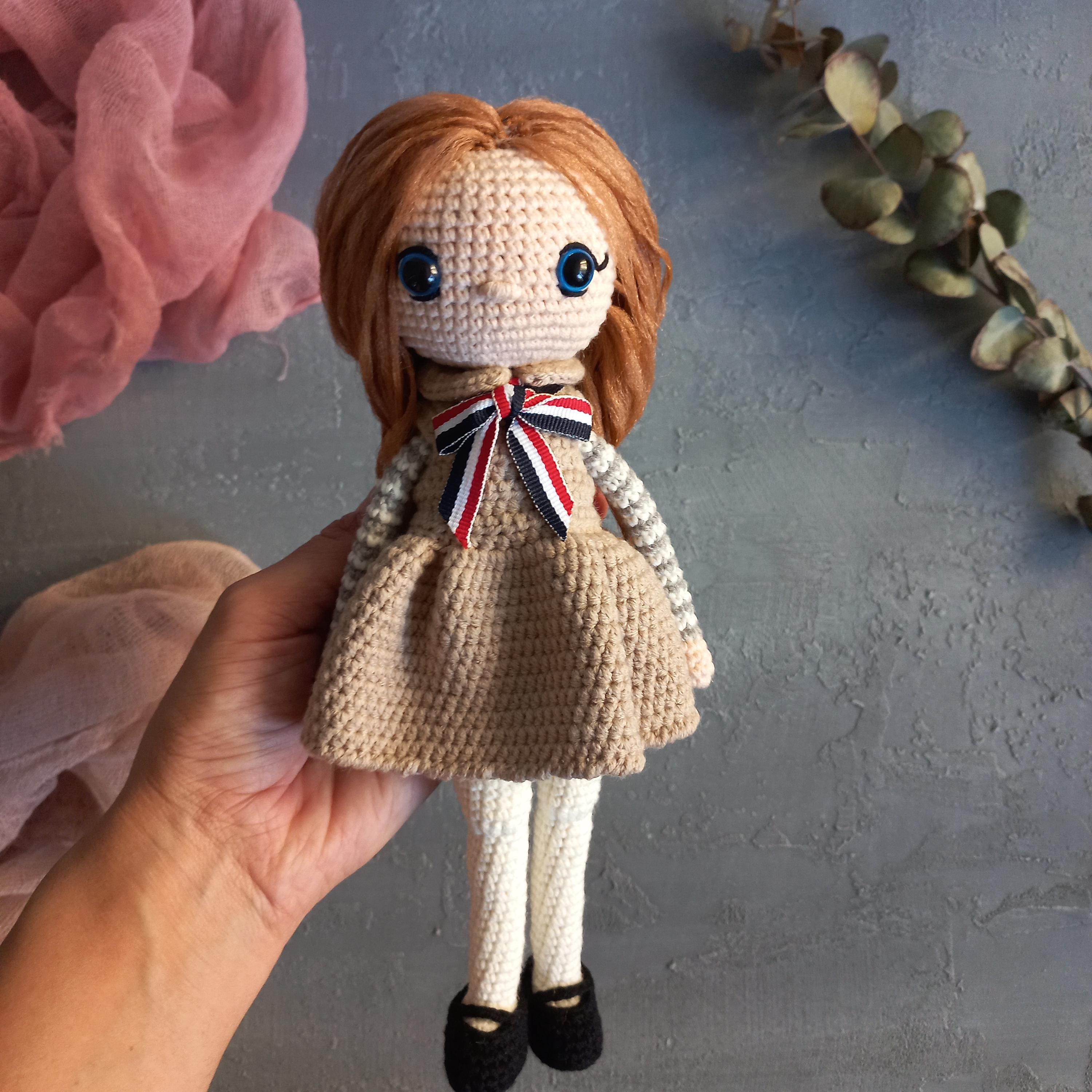 Crochet Doll Pattern with Dress, Stylish Girl Amigurumi PDF, Soft Toy DIY, Digital Crochet Tutorial