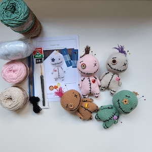 Crochet Kit, Voodoo Doll Crochet Kit, Amigurumi Kit, Halloween DIY Kit Craft Eco-friendly Gift for Crocheter