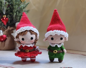 Christmas Crochet Pattern, Crochet Pattern Christmas Elves, Crochet Amigurumi Elf