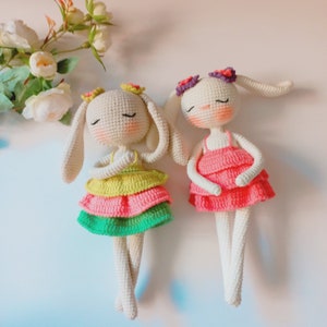 Crochet Bunny Pattern, Easy crochet pattern, Amigurumi Rabbit Pattern, Kawaii Easter Bunny Crochet Pattern, Crochet Toy Pattern