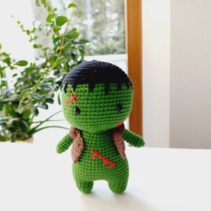 Crochet Pattern Frankenstein, Halloween Crochet Pattern, Amigurumi Halloween Pattern, Amigurumi tutorial PDF in English