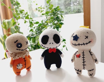 Crochet Halloween Amigurumi Pattern, Skeleton, Voodoo Doll (PDF Pattern)