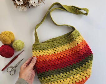 Patrón de bolso de hombro de ganchillo: Tutorial de bolso moderno (patrón en PDF)
