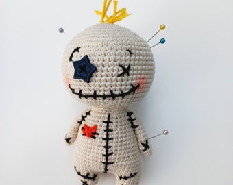 Voodoo Doll Crochet Pattern, Cute Voodoo Amigurumi Crochet Pattern, Tiny Voodoo Doll Pattern, Halloween Amigurumi Pattern