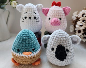 No Sew Amigurumi Crochet Pattern: Duck, Pig, Cat, Koala (PDF Pattern)