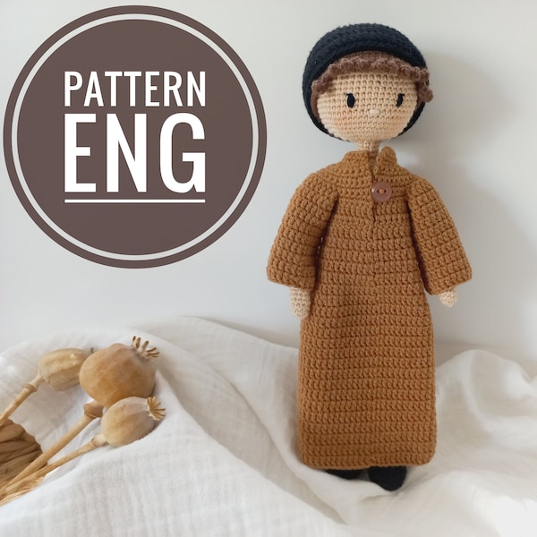 Muslim baby boy Pattern, Baby Boy PATTERN, Male Doll with Thobe and Kufi, Hijab boy, Thobe Kaftan Baby Boy PATTERN