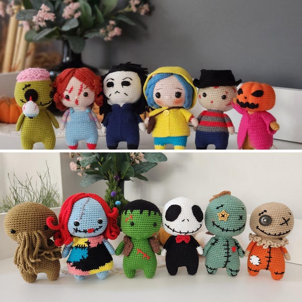 Paquete de patrones de crochet amigurumi de Halloween: Colección 12 en 1 (patrón en PDF)