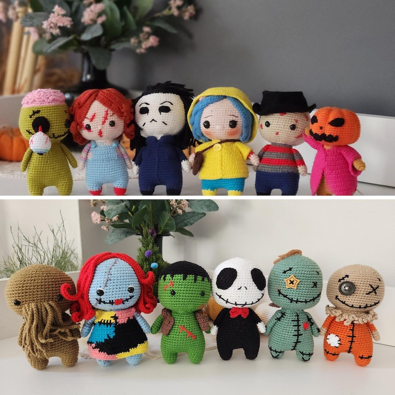 Halloween Amigurumi Haakpatronen Bundel: 12-in-1 Collectie (PDF-patroon)