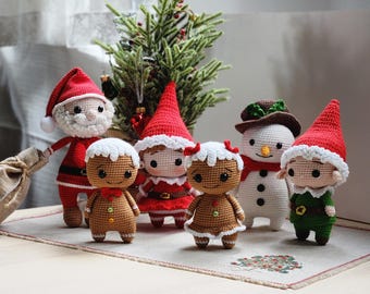 Christmas Crochet Doll: Handmade Office Desk Decor, Coworker Gift (5 inch)