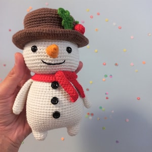 Christmas Pattern Snowman, Crochet Snowman Pattern, Amigurumi Snowman with Christmas, Christmas Doll, DIY Christmas toy decor Pattern