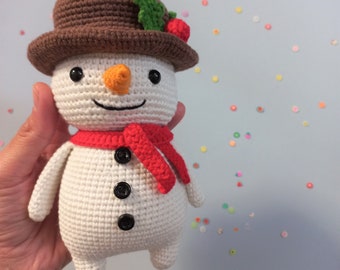 Christmas Pattern Snowman, Crochet Snowman Pattern, Amigurumi Snowman with Christmas, Christmas Doll, DIY Christmas toy decor Pattern