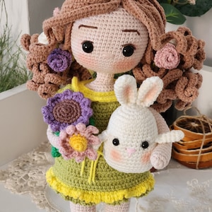 Crochet doll for sale, Granddaughter gift idea, Amigurumi finished doll in clothes, Birthday gift