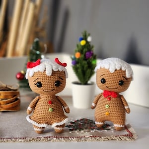 Gingerbread Crochet Pattern, Christmas Crochet Pattern, Crochet Gingerbread Pattern, Gingerbread Boy and Girl