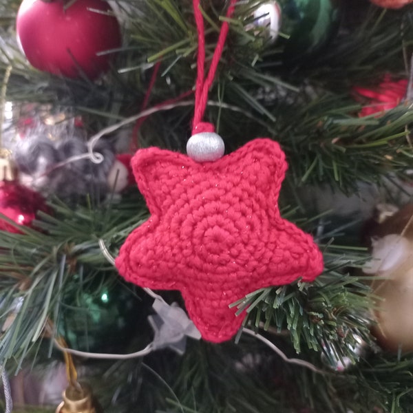 Crochet Christmas Ornaments Star Pattern, Christmas tree decorations, Holiday Decor, Crochet Star, Star Ornament Amigurumi Patterns