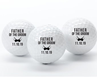 Father of the Groom Custom Golf Balls - Father of the Bride - Dad Gift - Bonus Dad Personalized Golf Ball - Wedding Thank You Gift for Dad