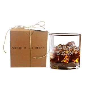 Where It All Began Engraved Whiskey Glass - Valentines Gift for Him -  Love Gifts - Gifts for Groom - Gifts for Fiance
