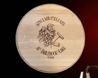 Engraved Reclaimed Wine Barrel Head: Napa Valley Wedding Guest Book Alternative