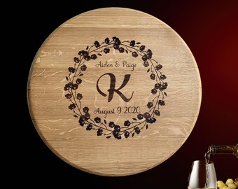 Custom Wine Barrel Wedding Guest Book Alternative: Napa Valley Wood Sign