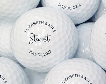 Classy Wedding Golf Ball Favors - Personalized Golf Balls  - Custom Golf Balls for Destination Wedding - Color Printed - Bulk - Engagement