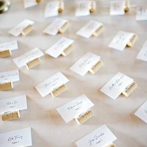 Wedding Wine Cork Holder Color Printed with Place Card - These corks are New not Used