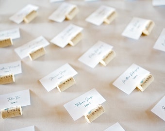 Wedding Wine Cork Place Card Holder: Color Printed