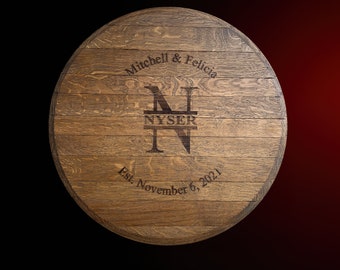Personalized Wine Barrel Head Guest Book Alternative: Rustic Wedding Decor