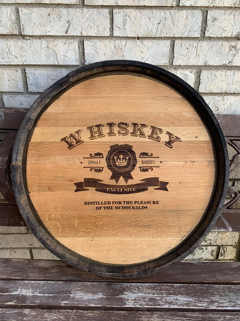 Authentic Whiskey Barrel Head With Hoop and Stave Bourbon Etsy