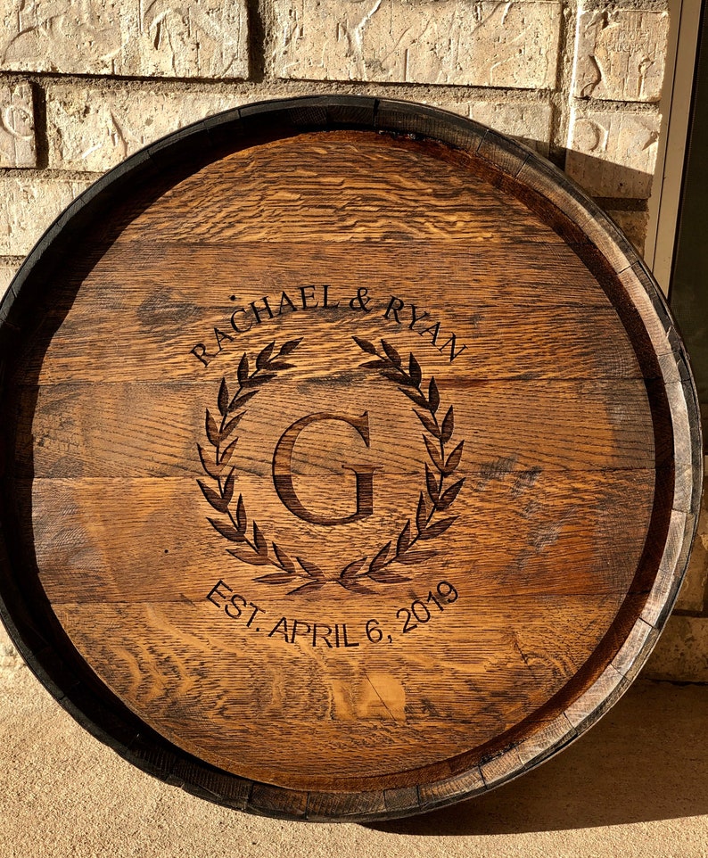 Authentic Whiskey Barrel Head With Hoop and Stave Wedding Etsy