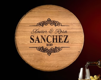 Personalized Wine Barrel Head Guest Book: Reclaimed Napa Valley Wedding Decor