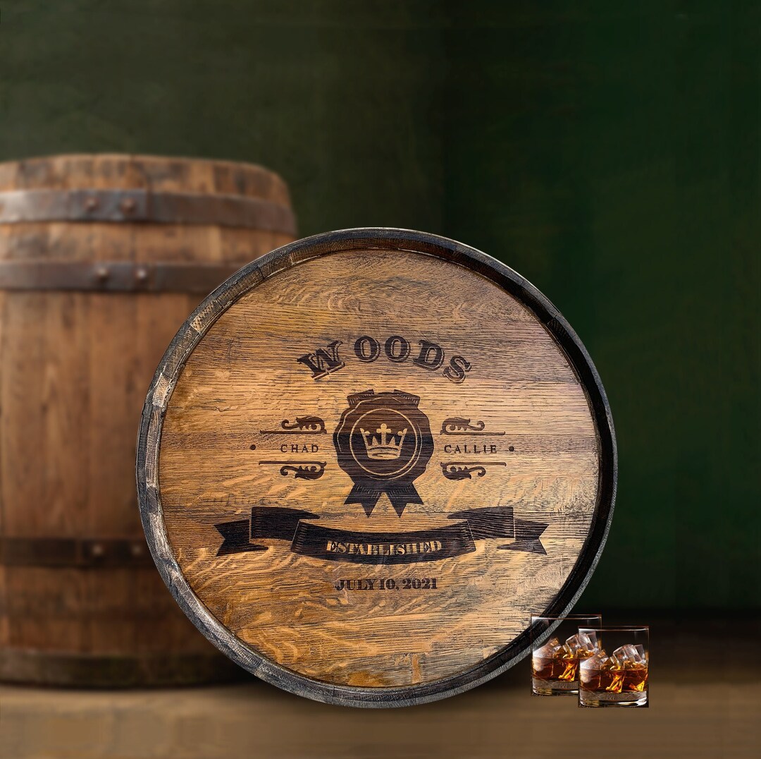 Personalized Bourbon Whiskey Quarter Barrel Top Engraved Etsy