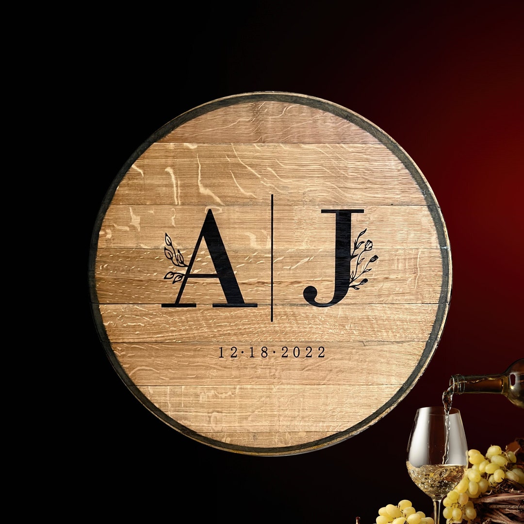 Authentic Napa Valley Reclaimed Wine Barrel Head for Wedding Guest Book