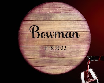 Personalized Wine Barrel Head: Rustic Wedding Guest Book Alternative