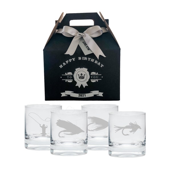 Fly Fishing Whiskey Glass Etsy