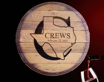 Texas Wedding Guest Book Alternative: Reclaimed Napa Valley Wine Barrel Head
