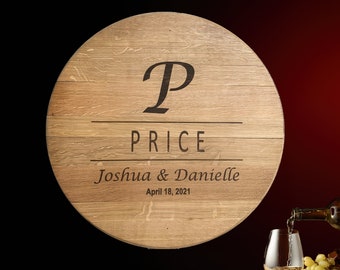 Rustic Wine Barrel Head Guest Book Alternative: Reclaimed Napa Valley Wood