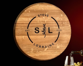 Engraved Napa Valley Wine Barrel Lid: Custom Reclaimed Wood Sign