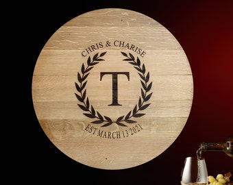 Reclaimed Wine Barrel Head Guest Book Alternative: Rustic Wedding Decor
