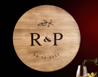Rustic Wedding Guest Book Alternative: Reclaimed Napa Valley Wine Barrel Head