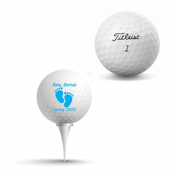 TItleist Pro V1 Free 2-day FedEx - Baby on the Way Personalize Baby Gift - Custom Golf Balls - Baby Shower - Birthday Gift for Dad - twins