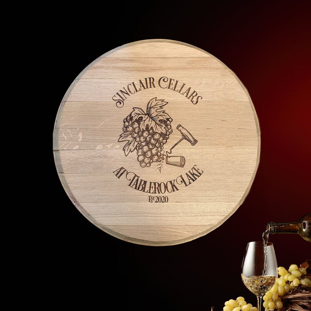 Napa Valley Winery Reclaimed Wine Barrel Head for Wedding Guest Book